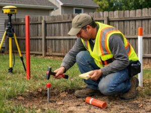 Property survey property line survey fence survey before fence installation 